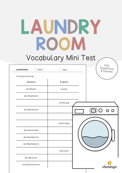 Laundry Room / Waschraum: Vocabulary Mini Test (Englisch)