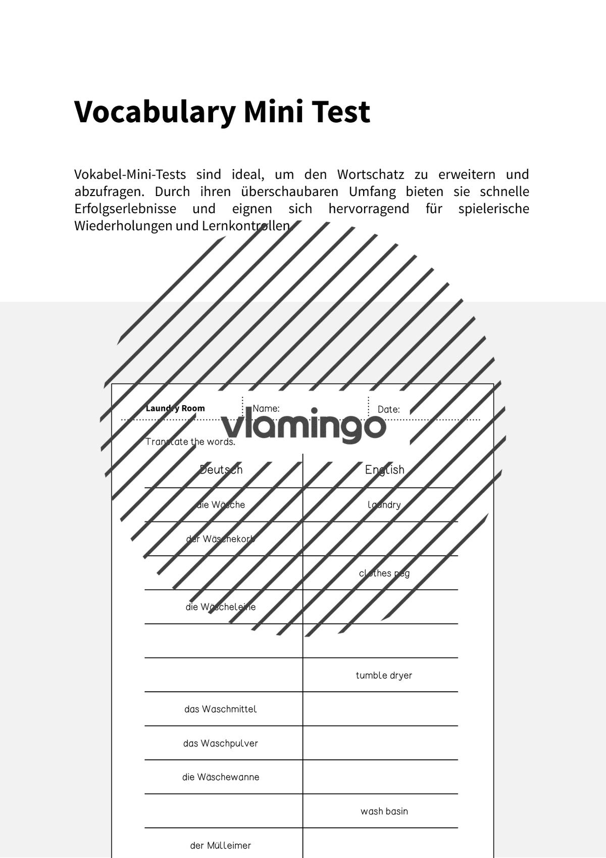 de englisch laundry room vocabulary mini test 002