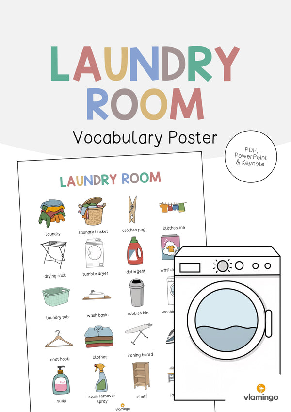 de englisch laundry room vocabulary poster 001