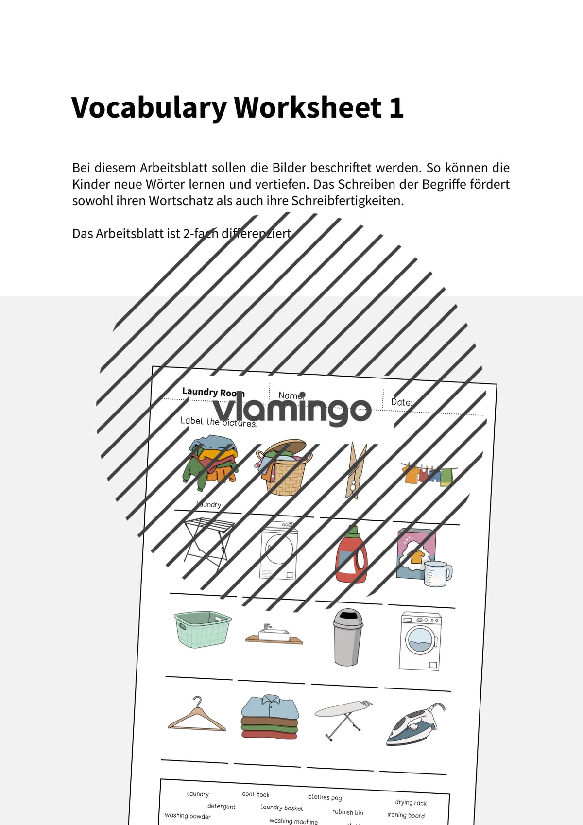 de englisch laundry room vocabulary worksheet 1 002