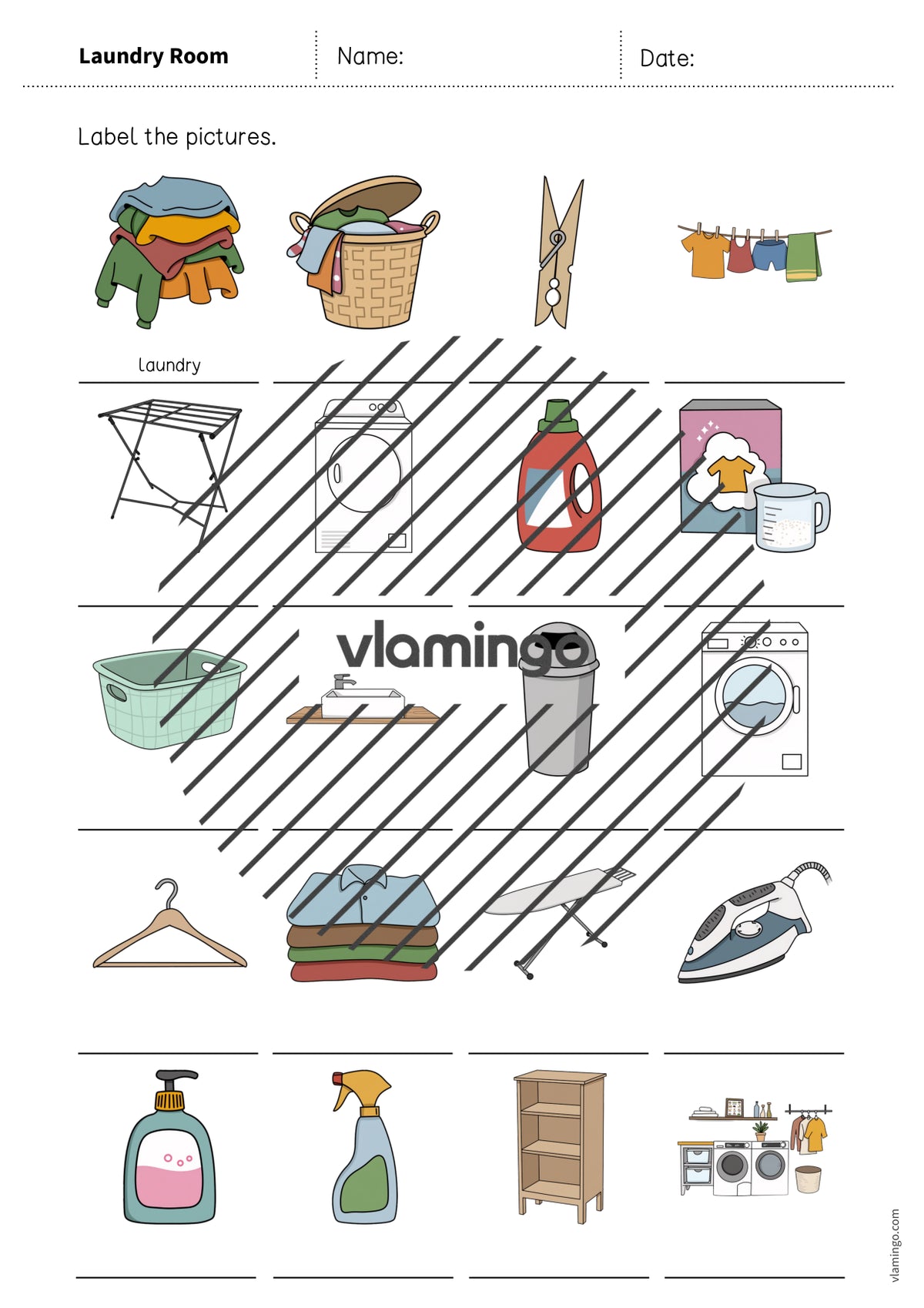 de englisch laundry room vocabulary worksheet 1 006