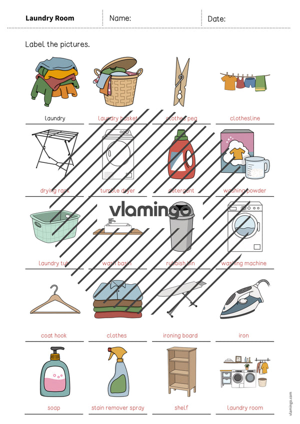 de englisch laundry room vocabulary worksheet 1 009