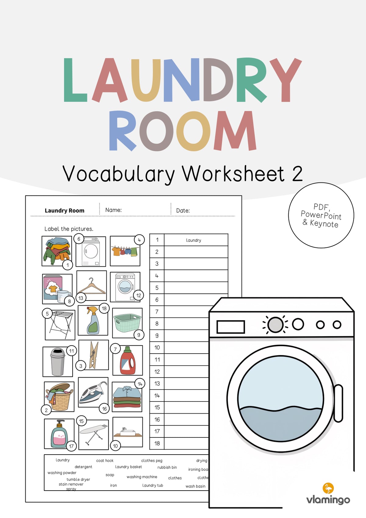 de englisch laundry room vocabulary worksheet 2 001