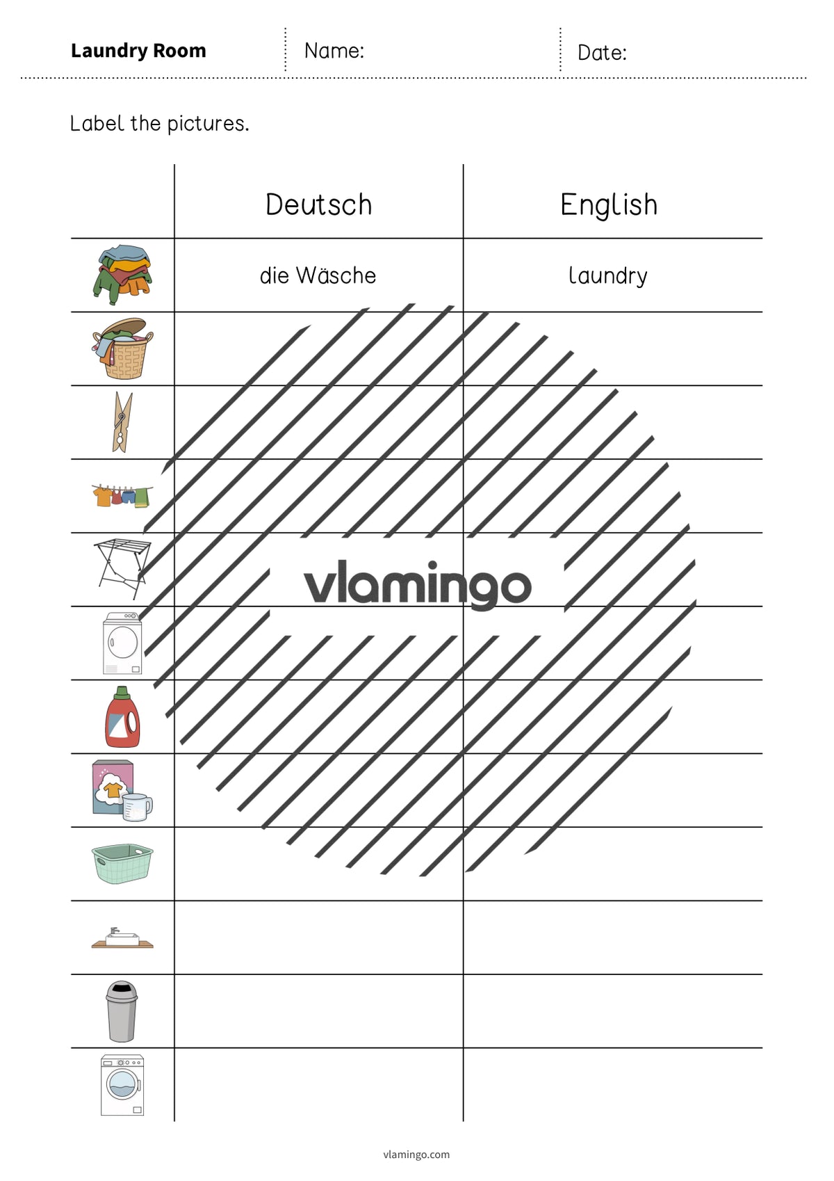 de englisch laundry room vocabulary worksheet 3 003
