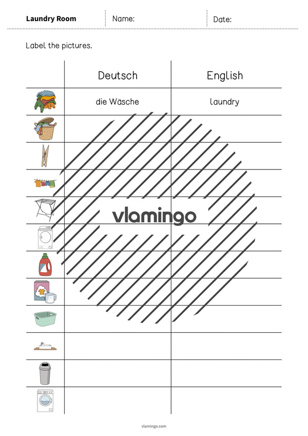 de englisch laundry room vocabulary worksheet 3 003