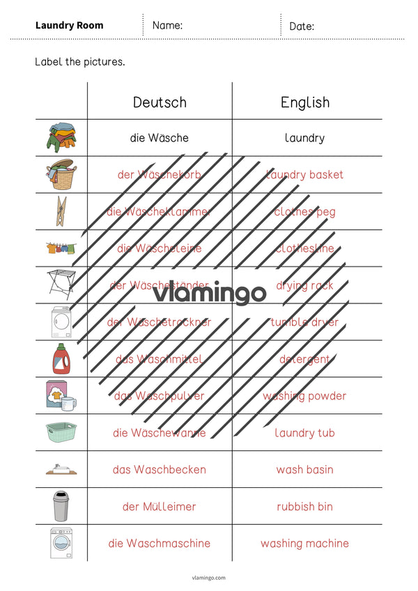 de englisch laundry room vocabulary worksheet 3 005