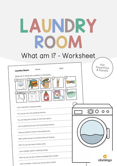 Laundry Room / Waschraum: What am I? - Worksheet (Englisch)