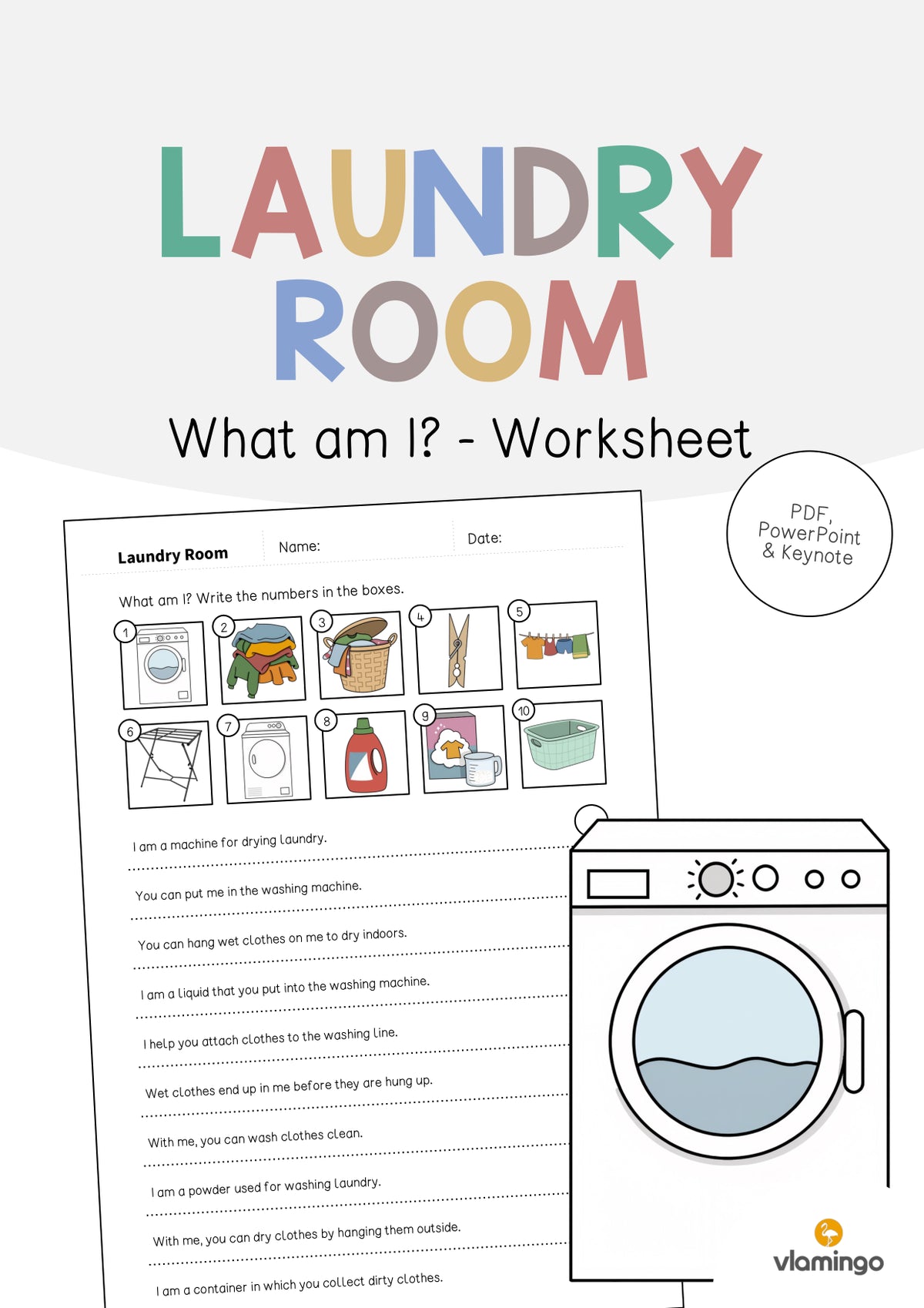 de englisch laundry room what am i worksheet 001
