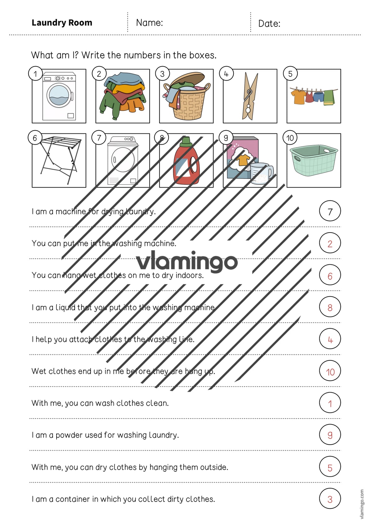 de englisch laundry room what am i worksheet 005