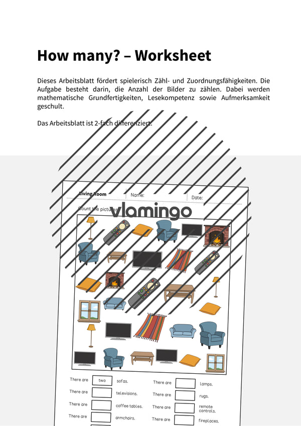 de englisch living room how many worksheet 002