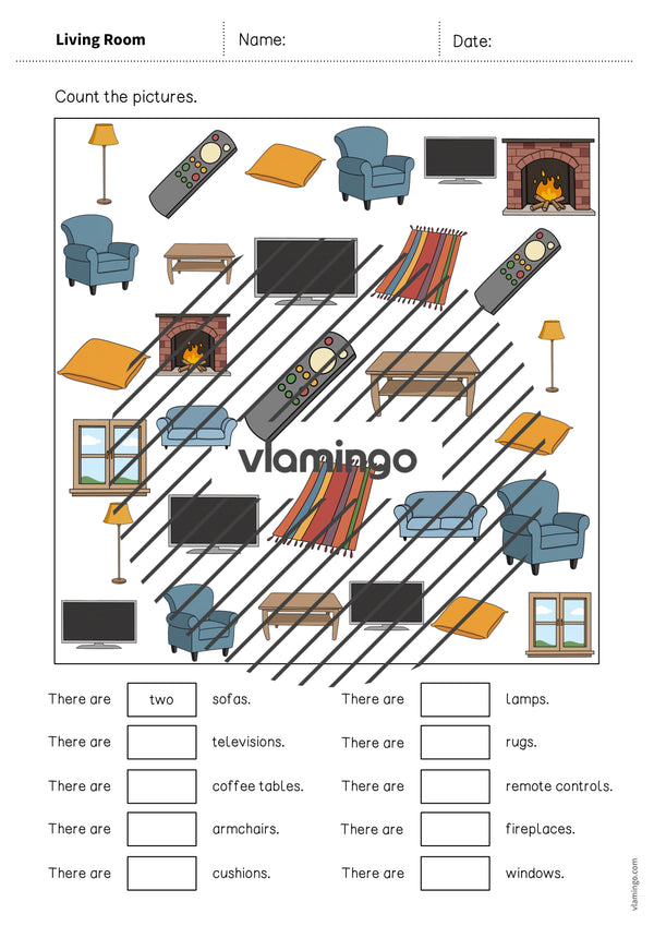 de englisch living room how many worksheet 004