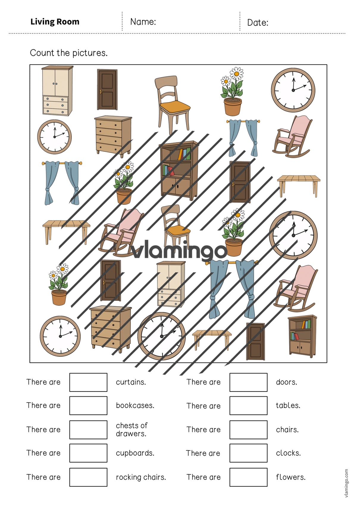 de englisch living room how many worksheet 005