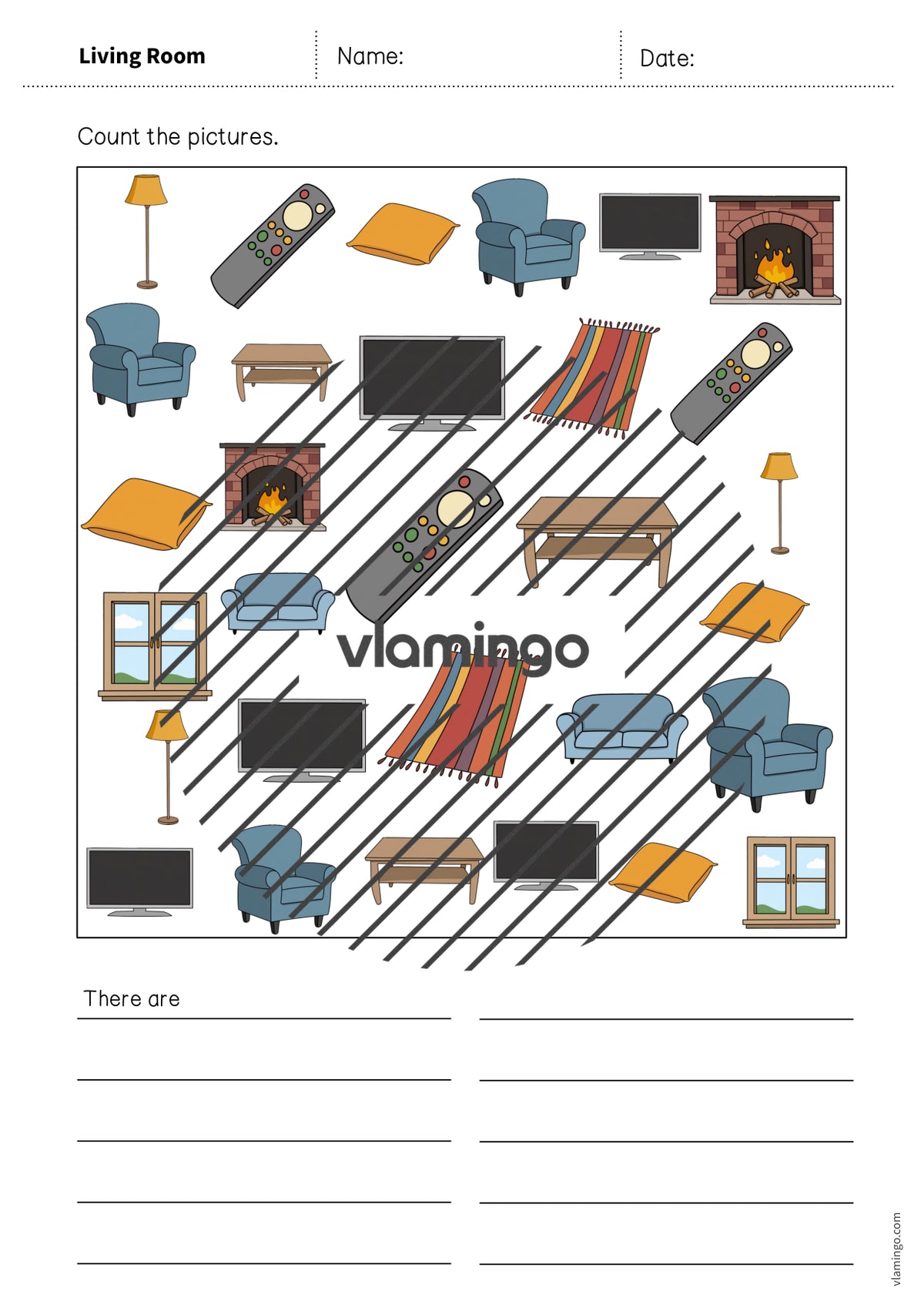 de englisch living room how many worksheet 007