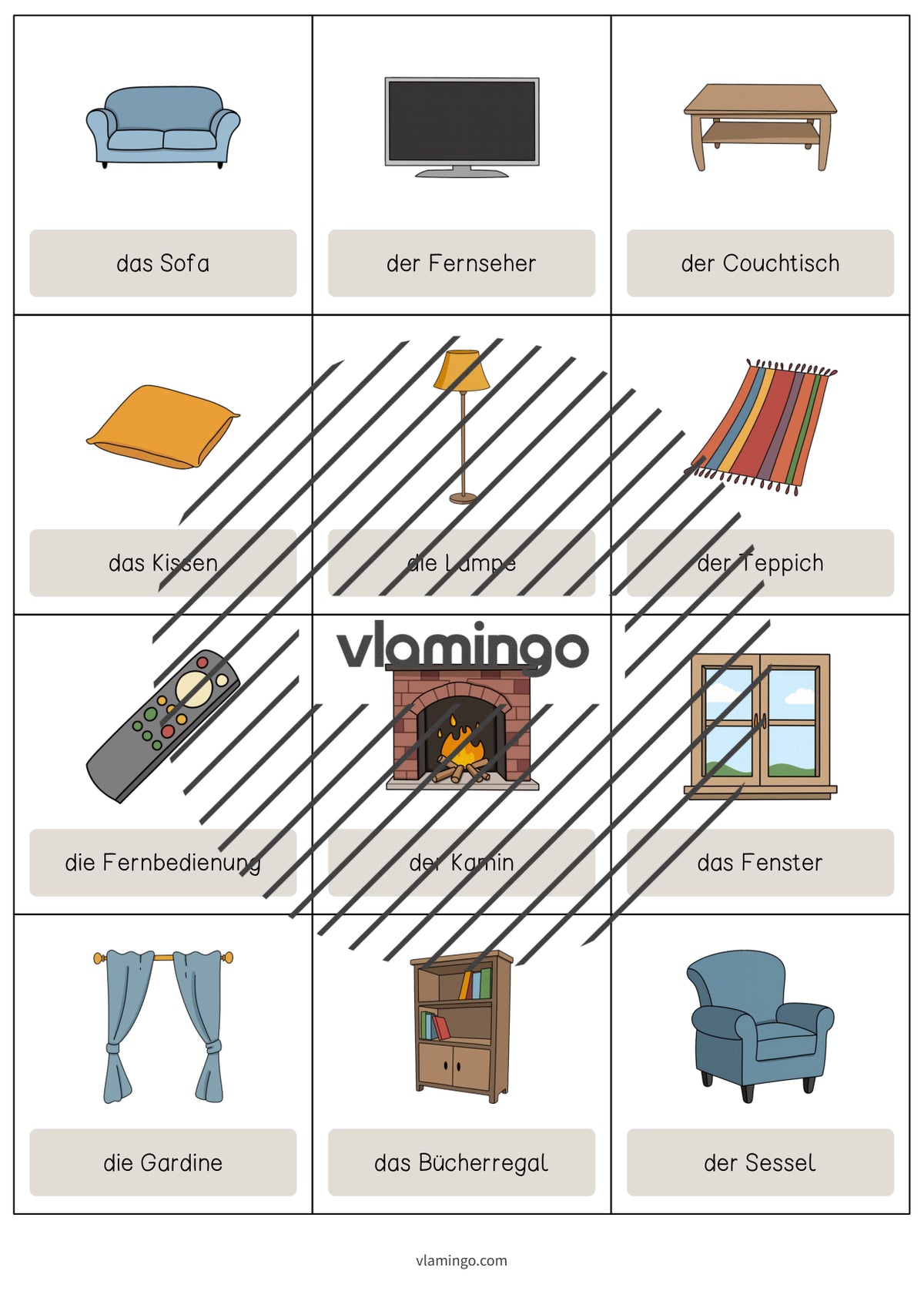 de englisch living room vocabulary cards 003