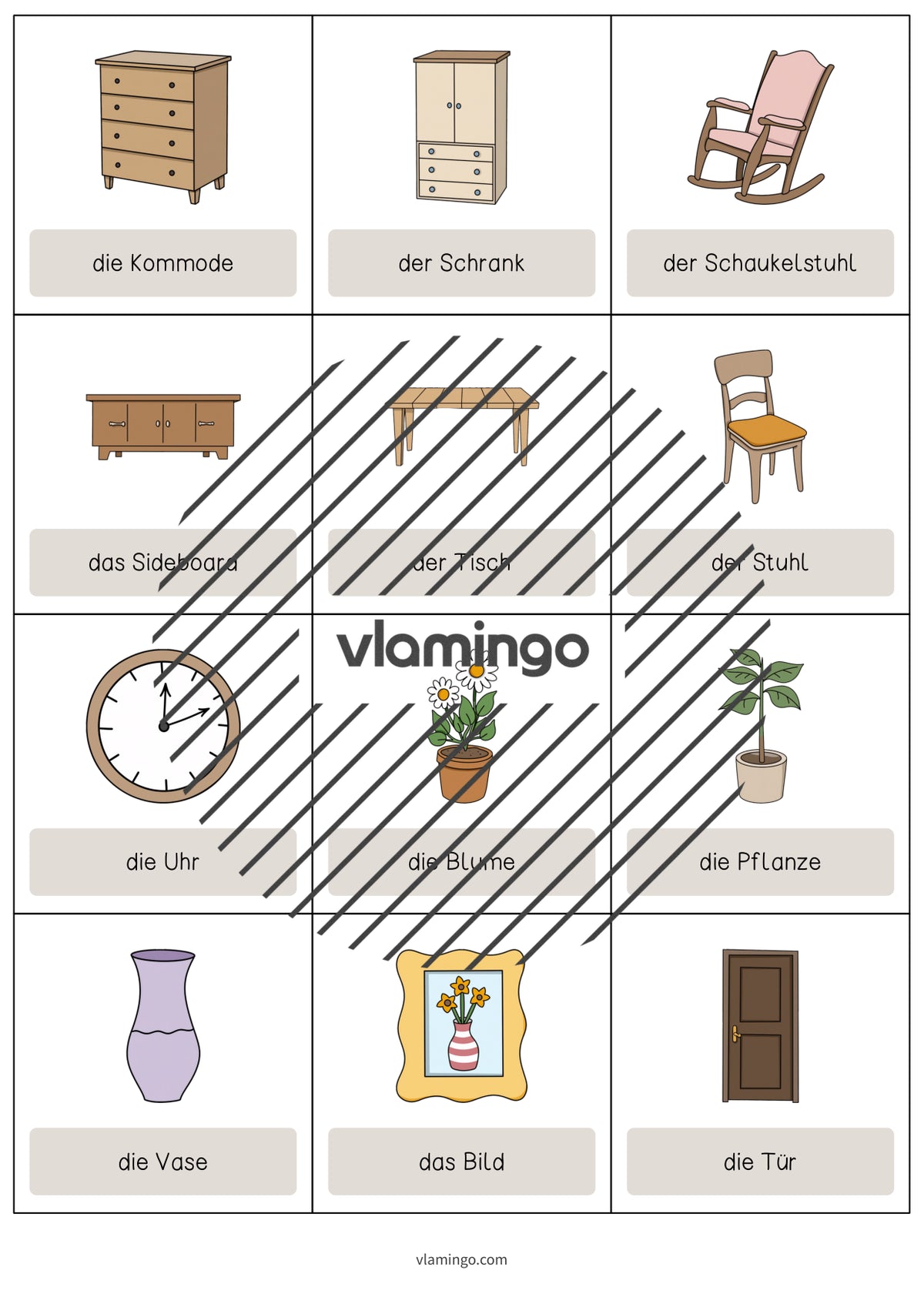 de englisch living room vocabulary cards 005