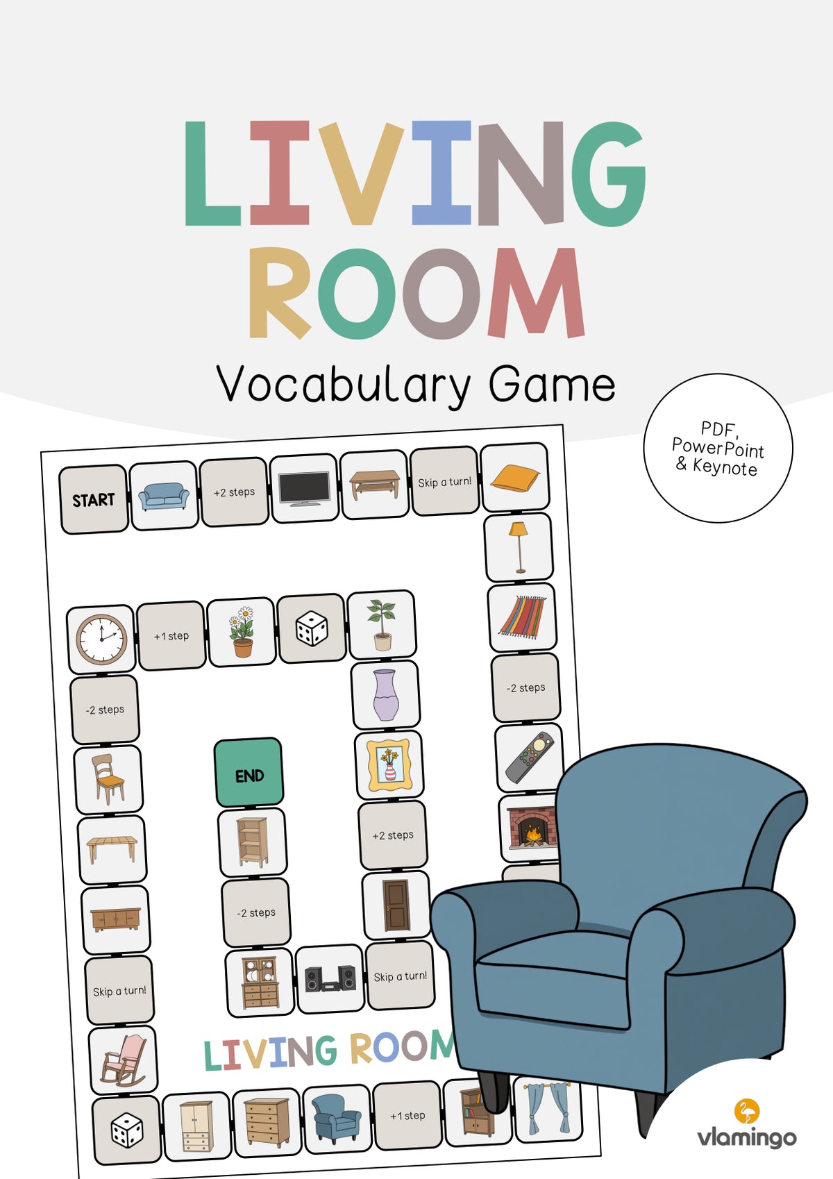 de englisch living room vocabulary game 001