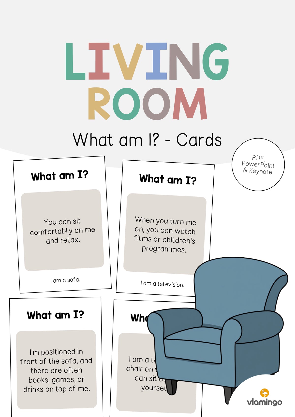 de englisch living room what am i cards 001