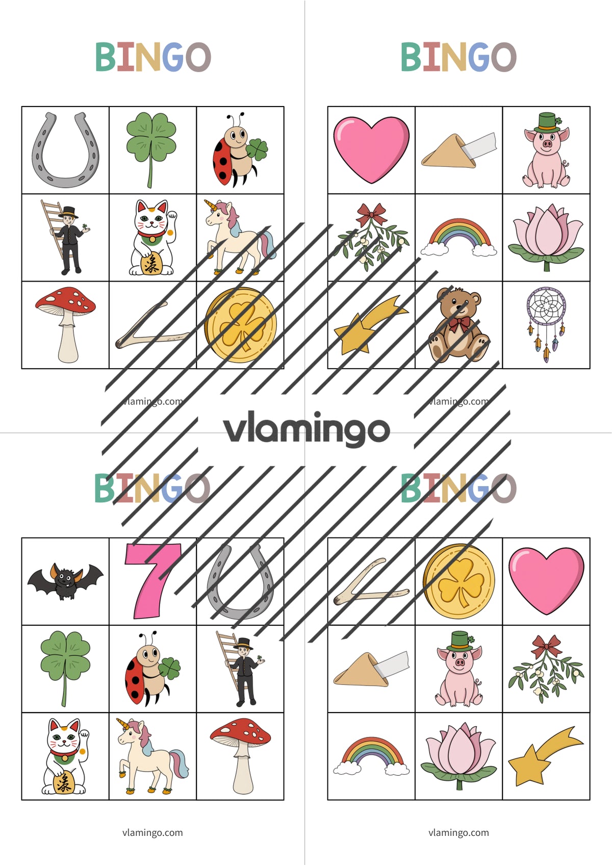 de englisch lucky symbols bingo 005