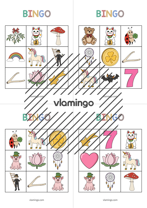 de englisch lucky symbols bingo 008