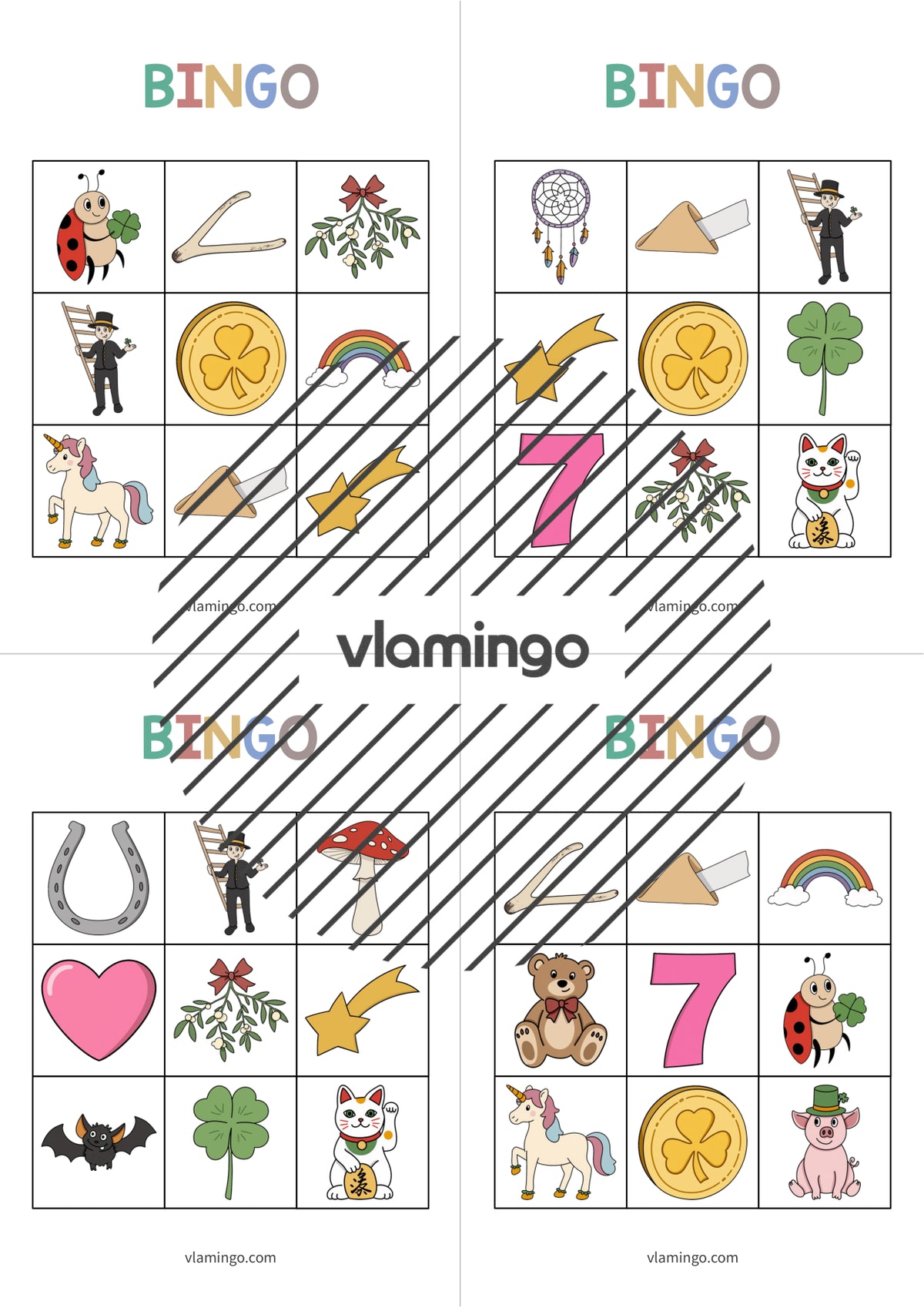 de englisch lucky symbols bingo 010