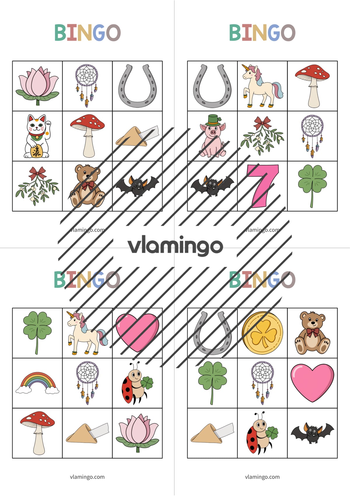 de englisch lucky symbols bingo 011