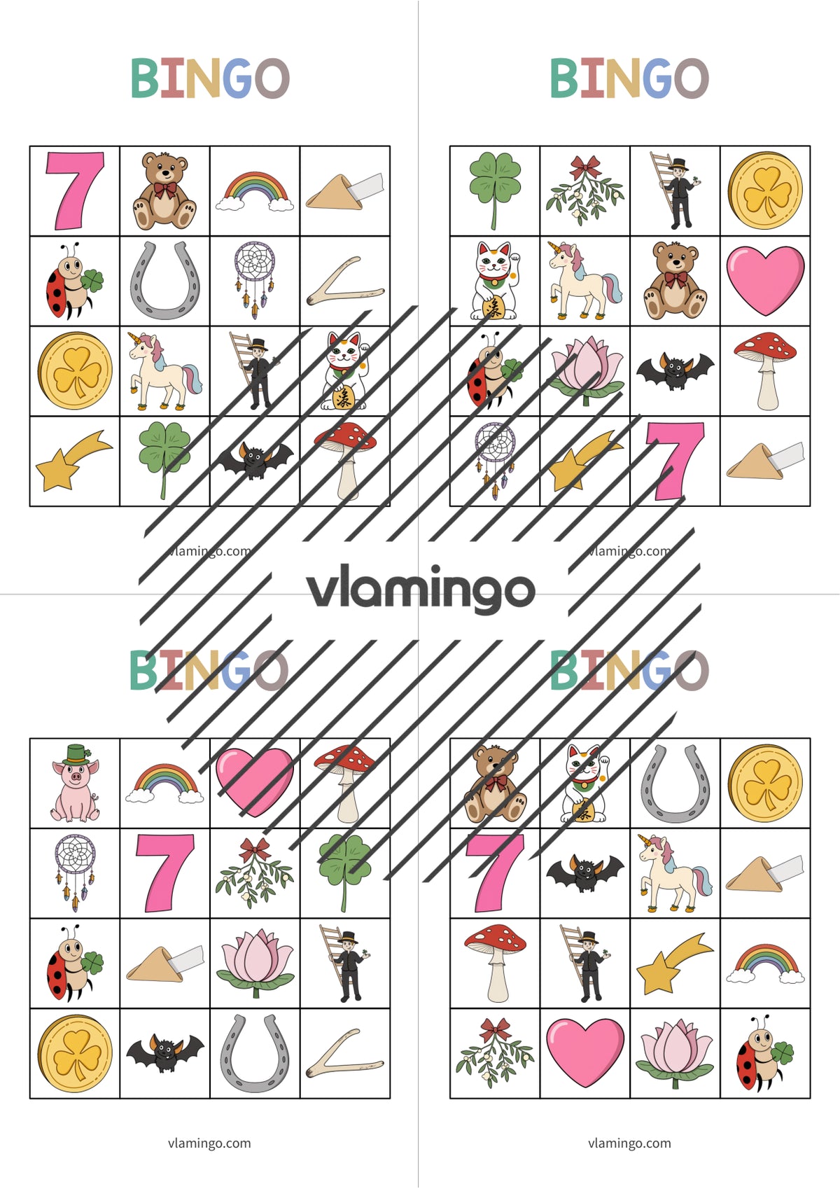 de englisch lucky symbols bingo 014