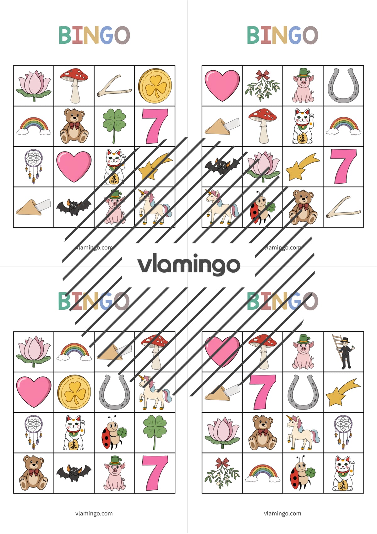 de englisch lucky symbols bingo 015