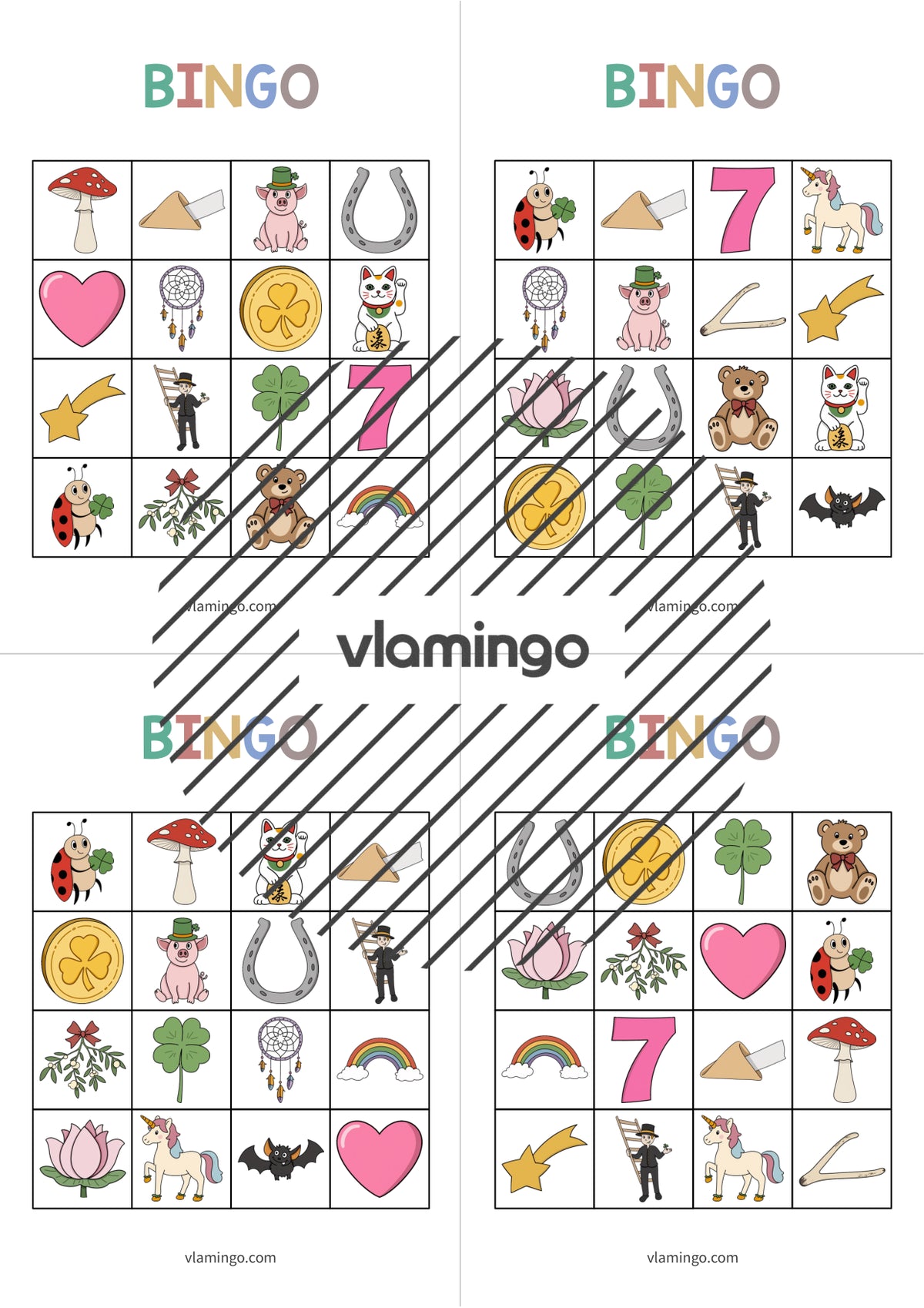 de englisch lucky symbols bingo 017