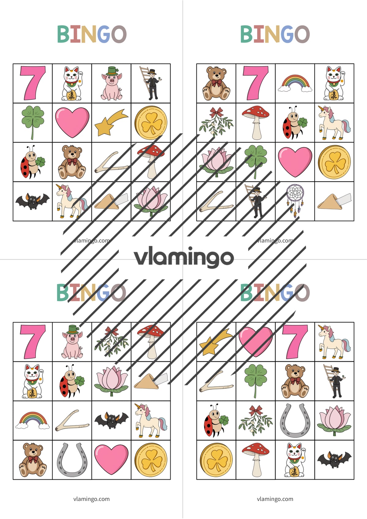de englisch lucky symbols bingo 018
