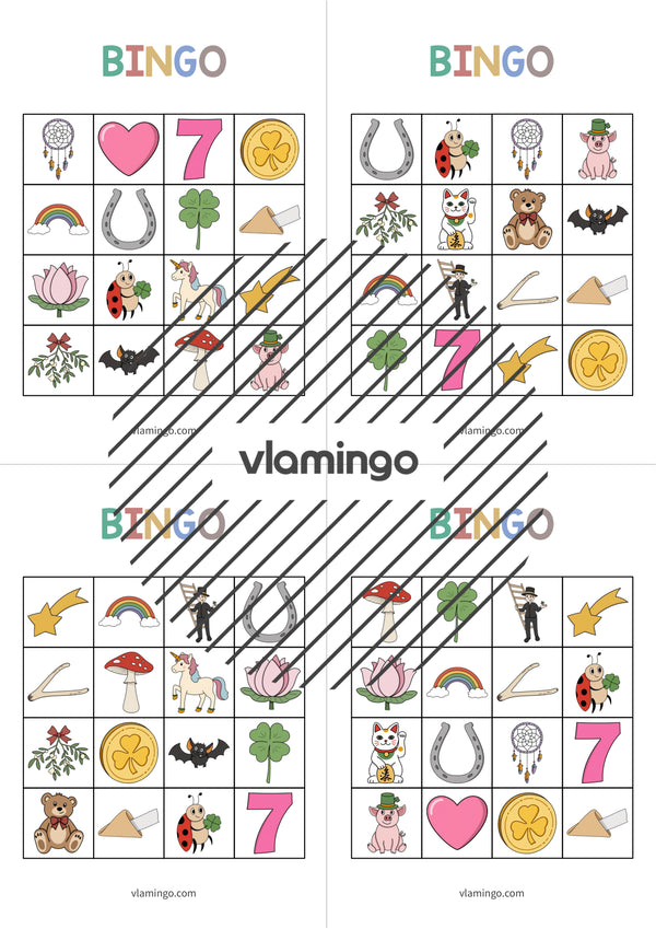 de englisch lucky symbols bingo 019
