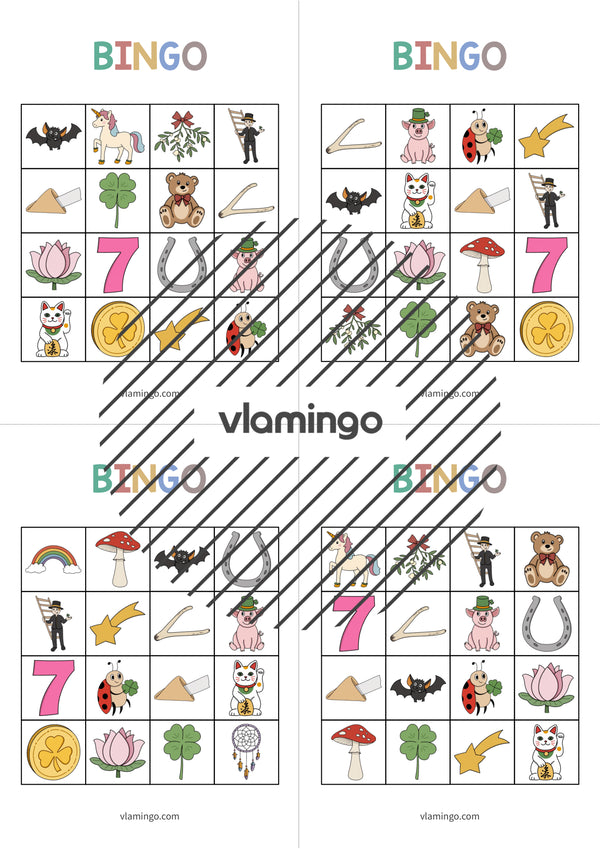 de englisch lucky symbols bingo 021