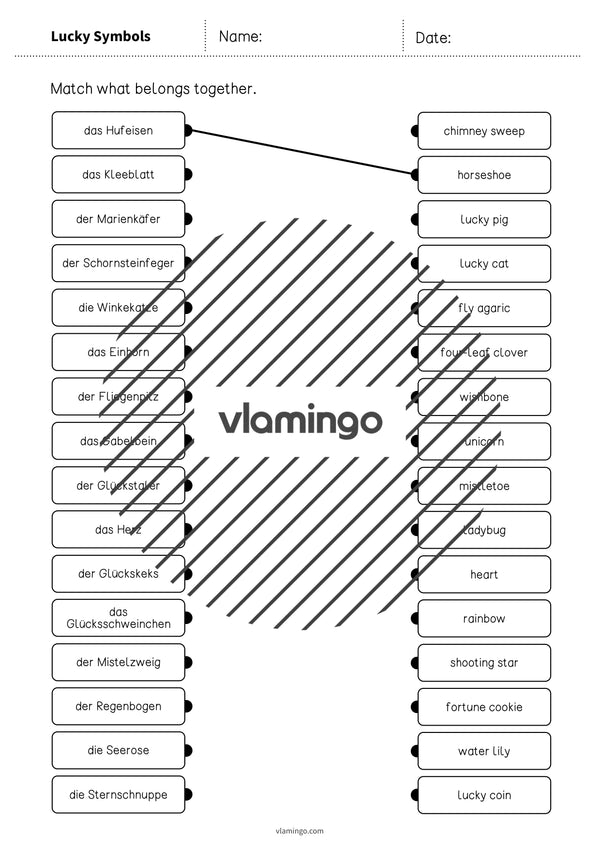 de englisch lucky symbols draw the lines 3 003
