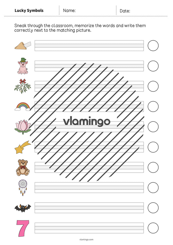 de englisch lucky symbols running dictation 008