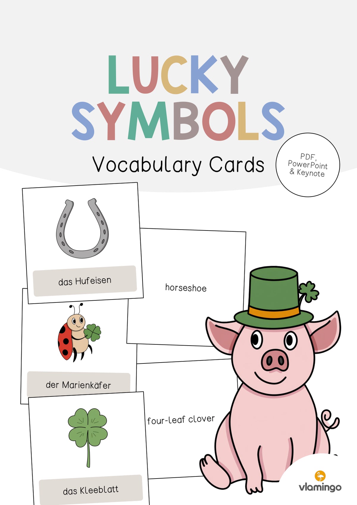de englisch lucky symbols vocabulary cards 001