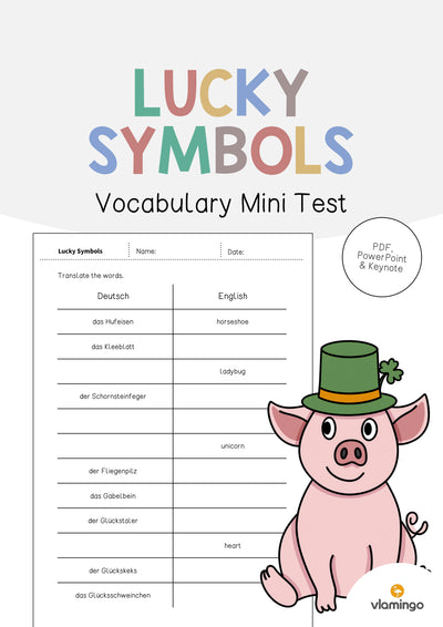 Lucky Symbols / Glückssymbole: Vocabulary Mini Test (Englisch)
