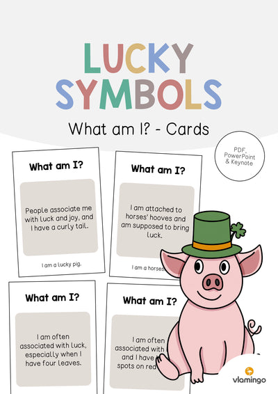 Lucky Symbols / Glückssymbole: What am I? - Cards (Englisch)