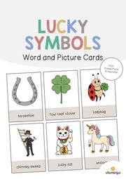 de englisch lucky symbols word and picture cards 001