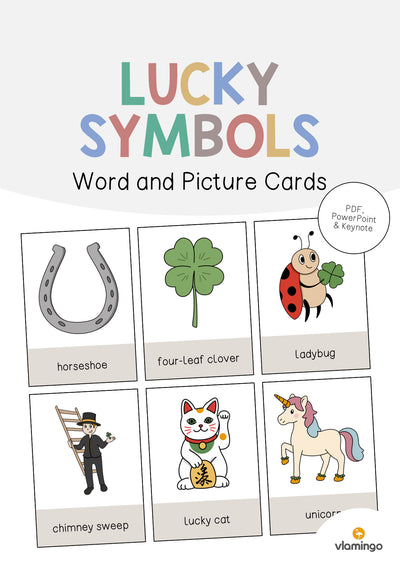 Lucky Symbols / Glückssymbole: Word and Picture Cards (Englisch)