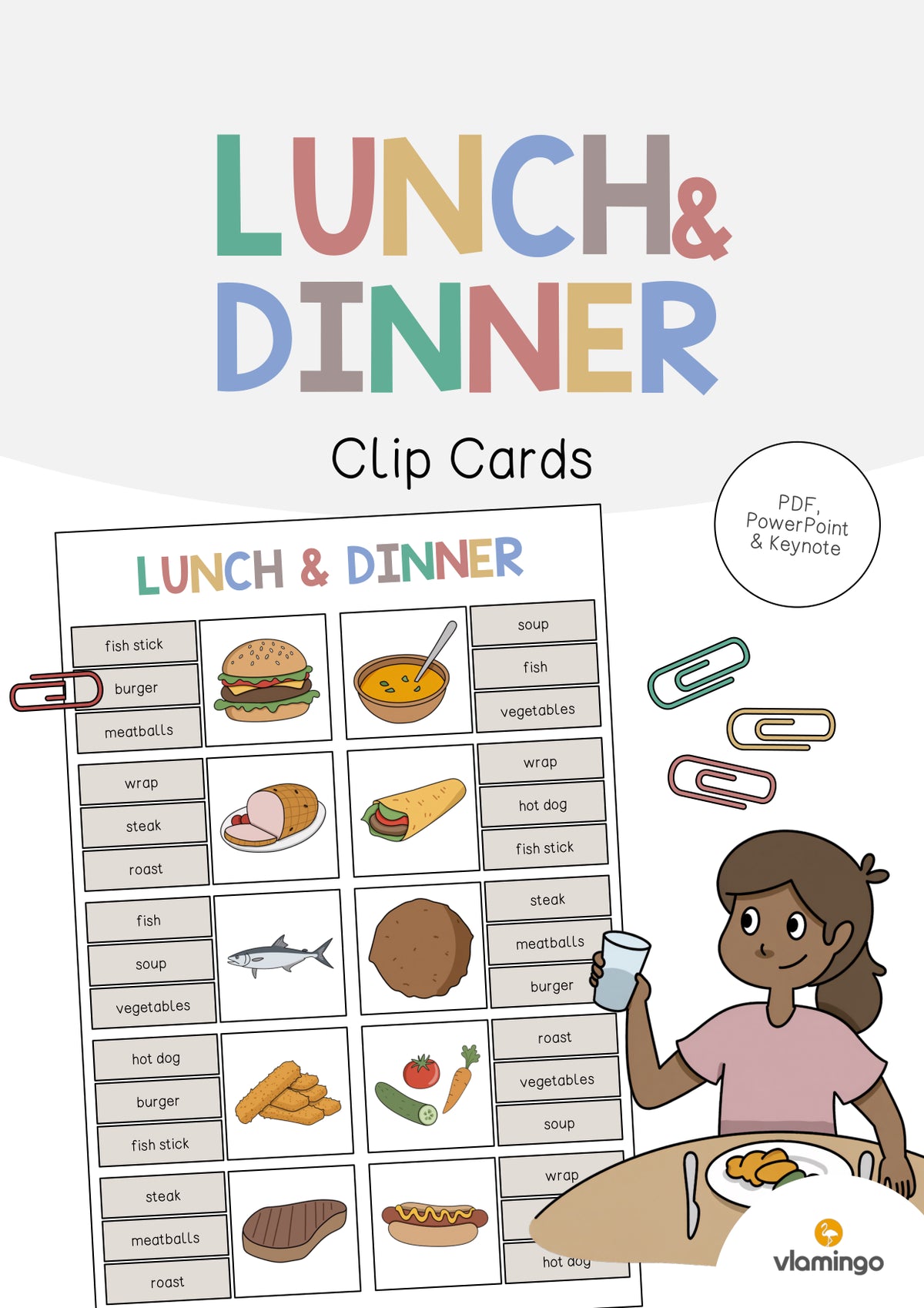 de englisch lunch dinner clip cards 001
