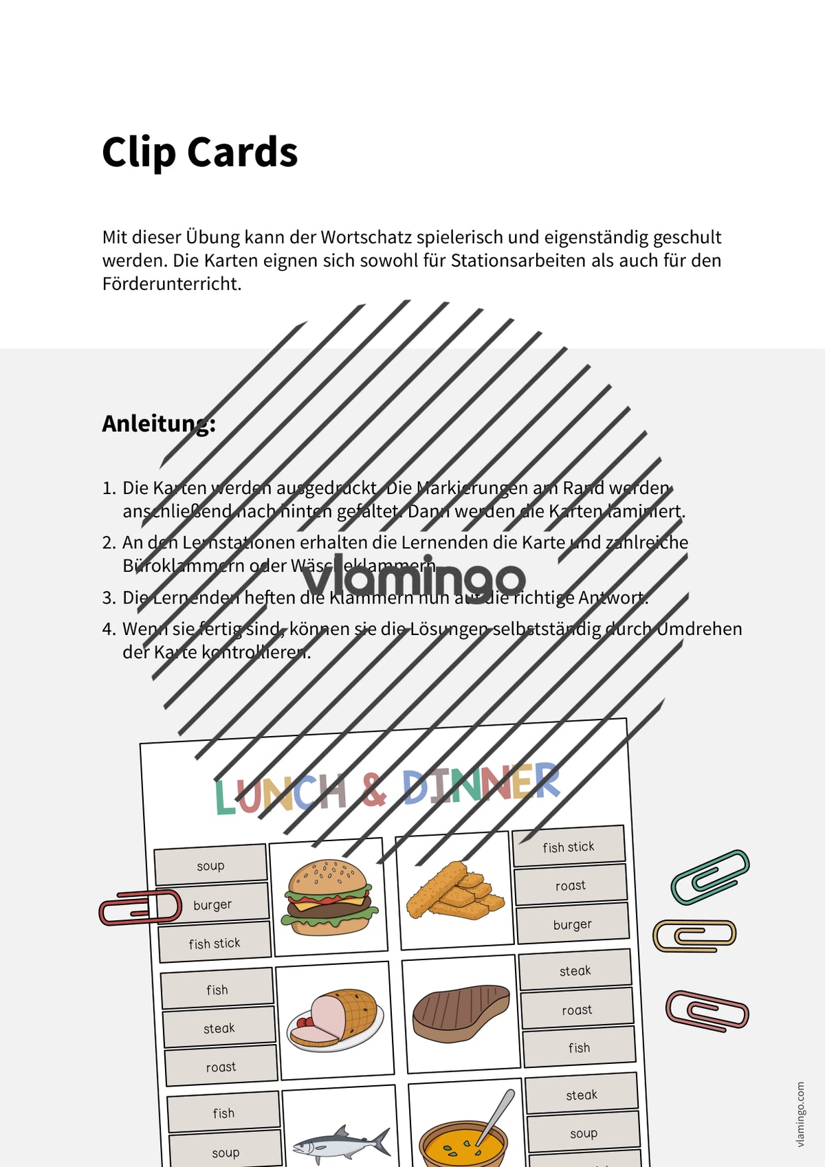 de englisch lunch dinner clip cards 002