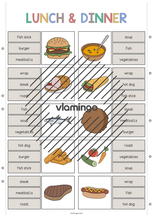 de englisch lunch dinner clip cards 003