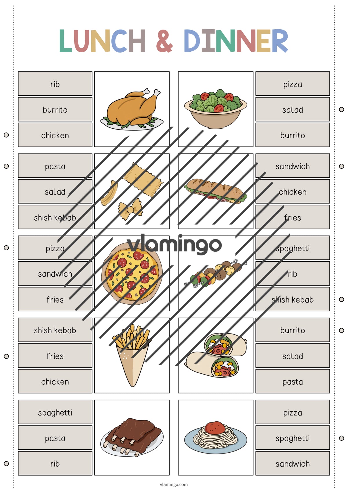 de englisch lunch dinner clip cards 004