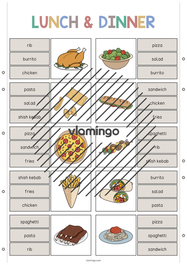 de englisch lunch dinner clip cards 004