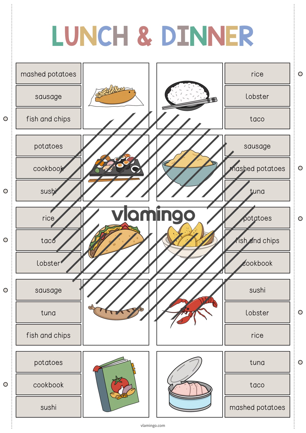 de englisch lunch dinner clip cards 005