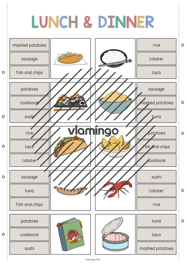de englisch lunch dinner clip cards 005