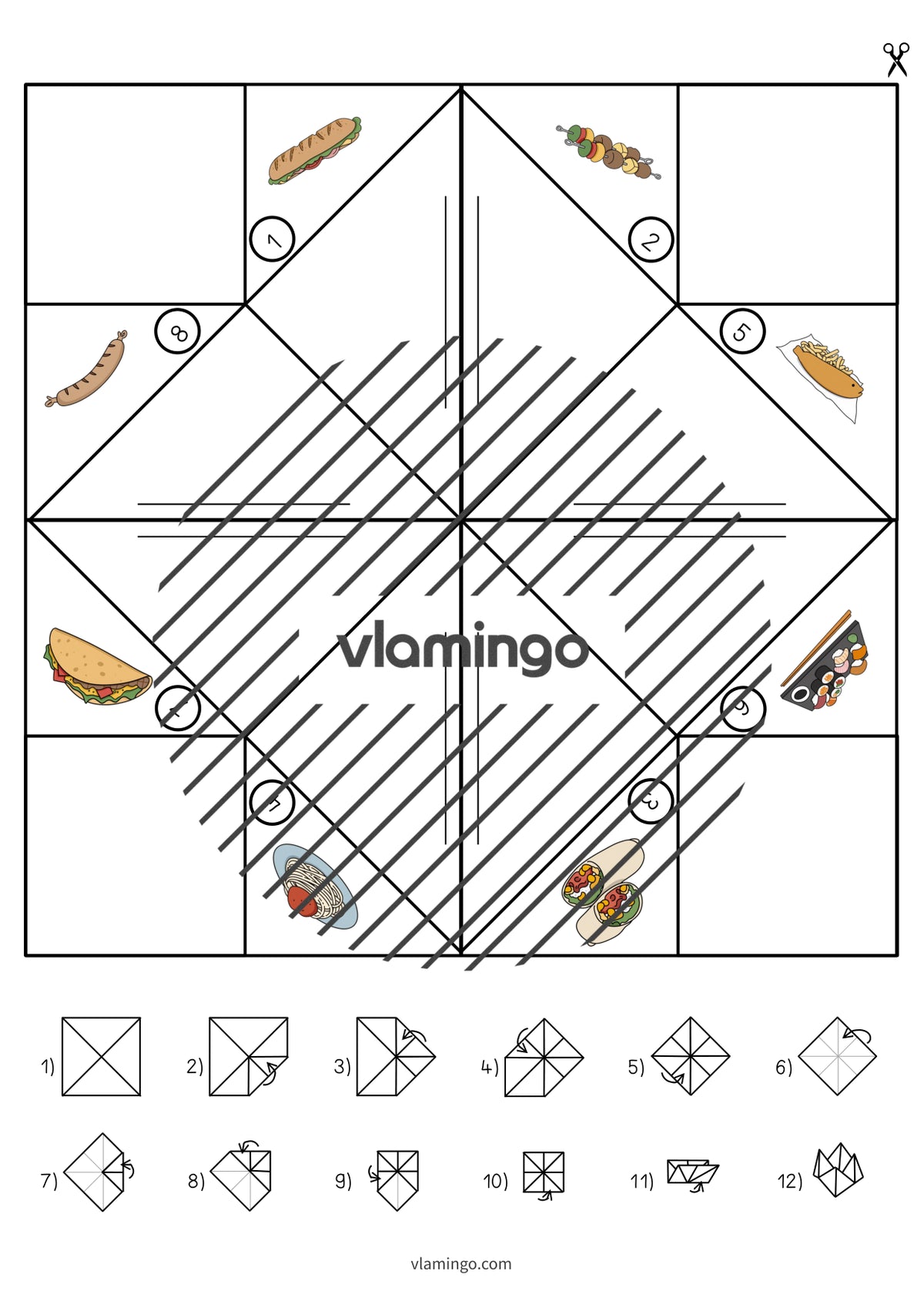 de englisch lunch dinner cootie catcher 011