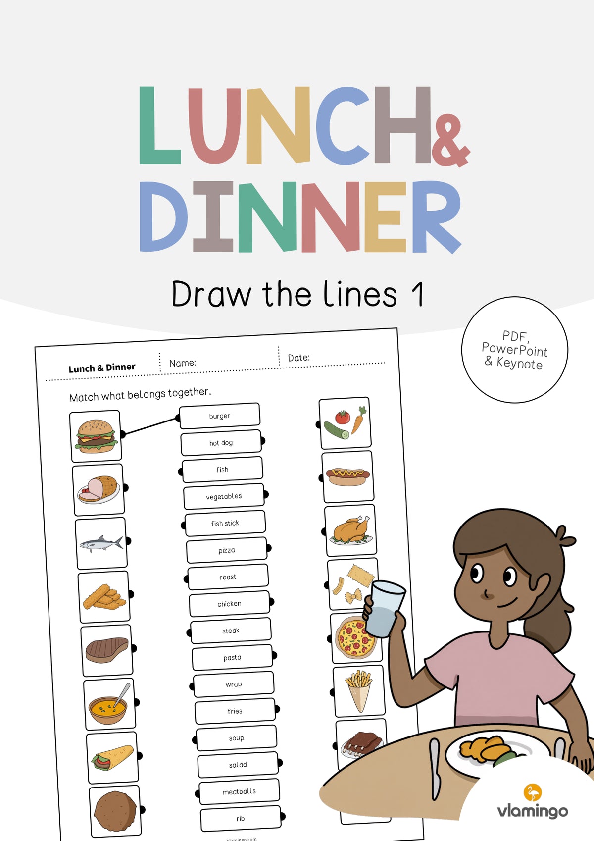 de englisch lunch dinner draw the lines 1 001