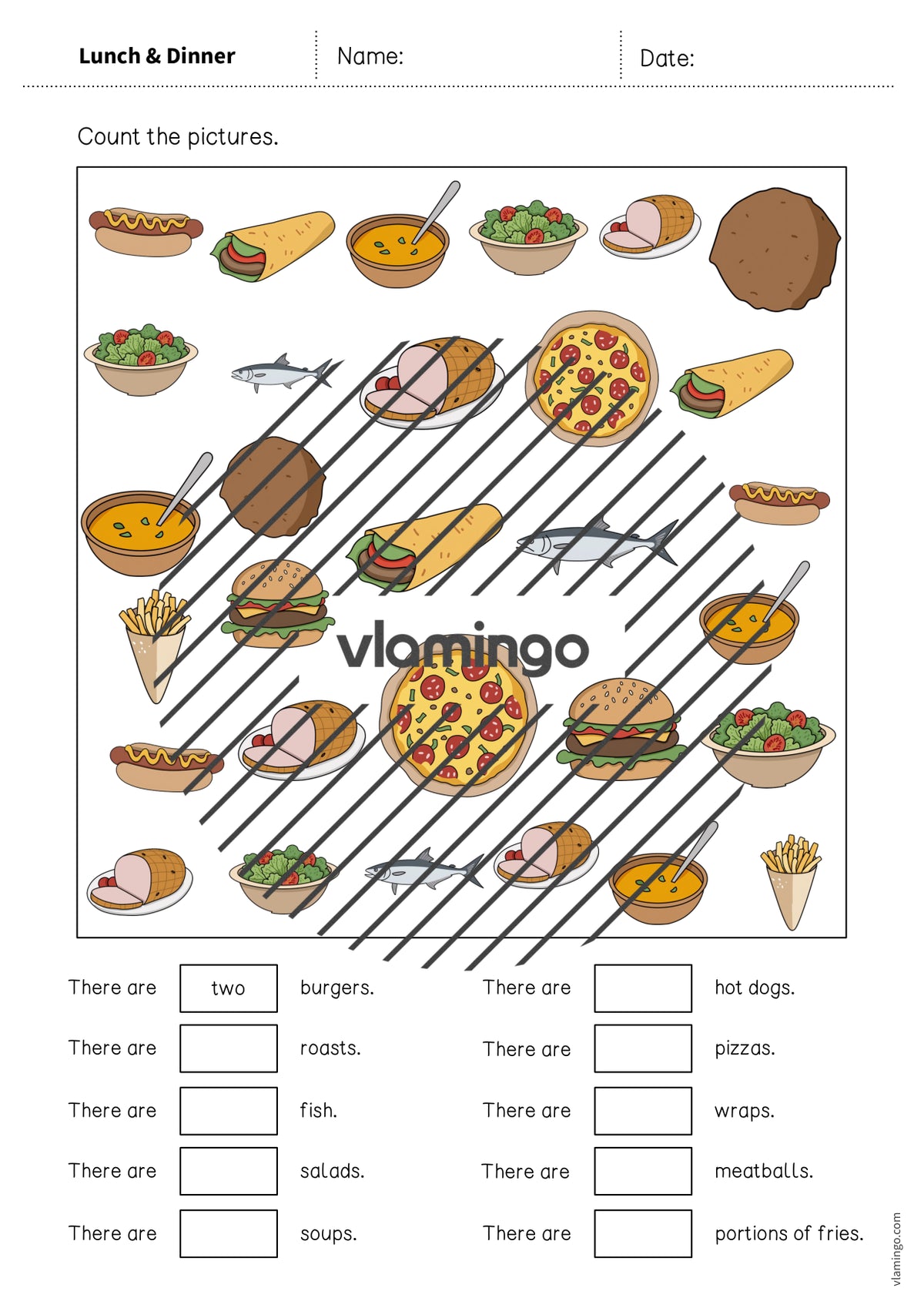 de englisch lunch dinner how many worksheet 004