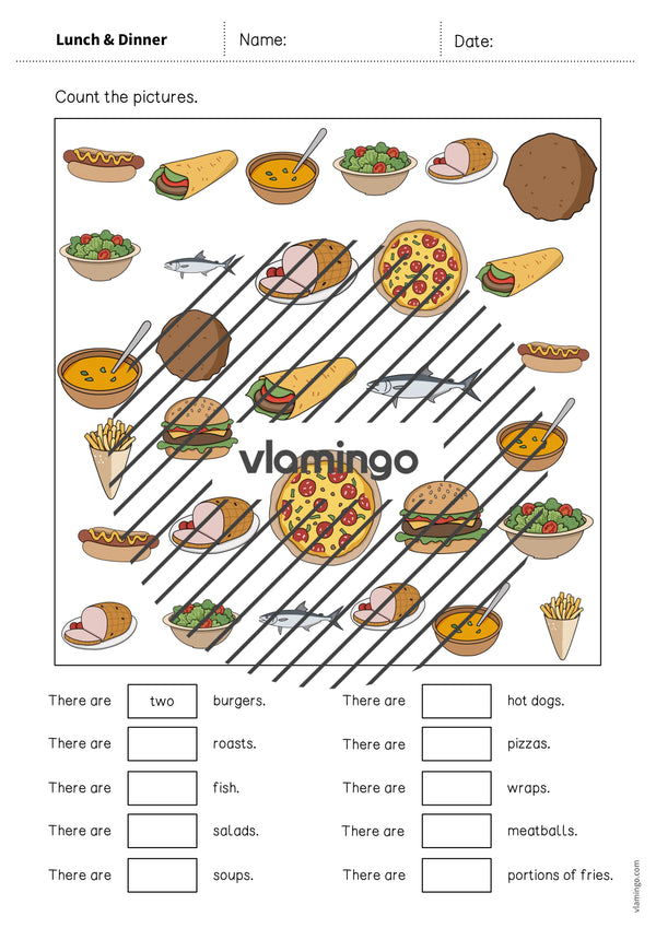 de englisch lunch dinner how many worksheet 004