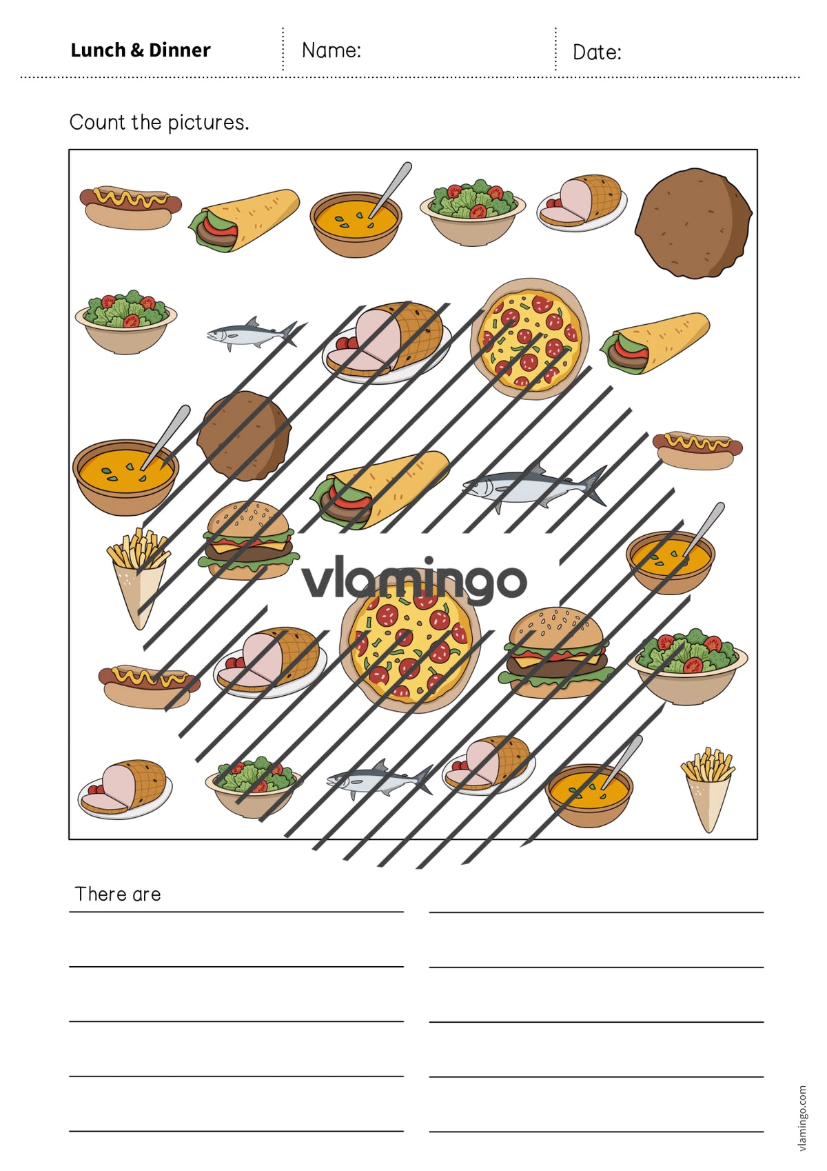 de englisch lunch dinner how many worksheet 007
